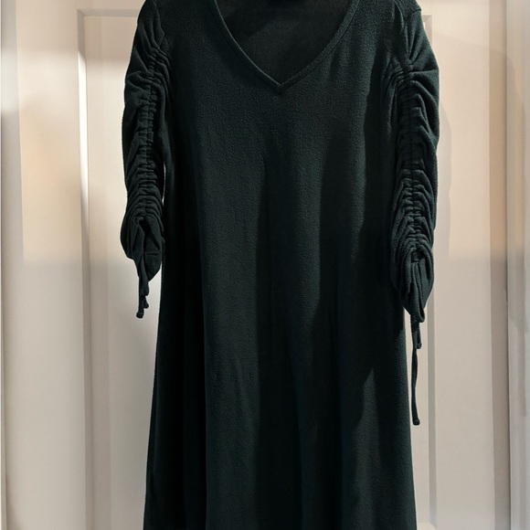 LOFT forest green Dress with 3/4 Bishop Sleeves - Picture 1 of 3